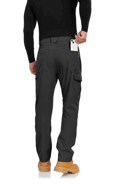 Mens Cargo Hiking Work Pants Water Resistant Tactical Casual Quick Dry Lightweight Construction Pants Dark Grey 38