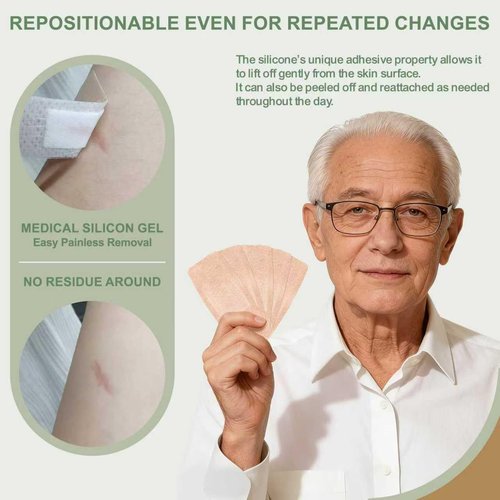 Hysimedy Silicone Adhesive Bandages - Large 2"x4" Flexible Fabric | Hypoallergenic & Latex-Free for Sensitive Skin (20 Count)