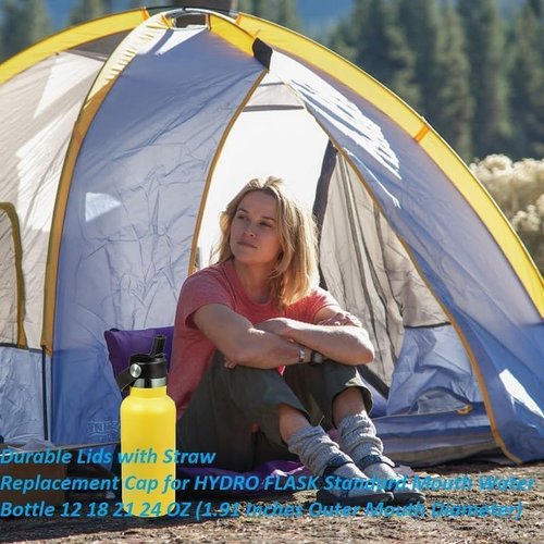 Hydro Flask Straw Lid - Replacement Sport Cap with Flexible Handle for 18/21/24 oz Bottles