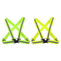 PATIKIL Adjustable Reflective Running Vest Gear, 2 Pack High Visible Reflective Straps Fit All Ages for Night Running Jogging Biking Motorcycle Dog Walking, Green/Yellow