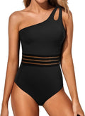 Holipick One Shoulder One-Piece Swimsuit - Tummy Control & Modest Full Coverage Swimwear for Women
