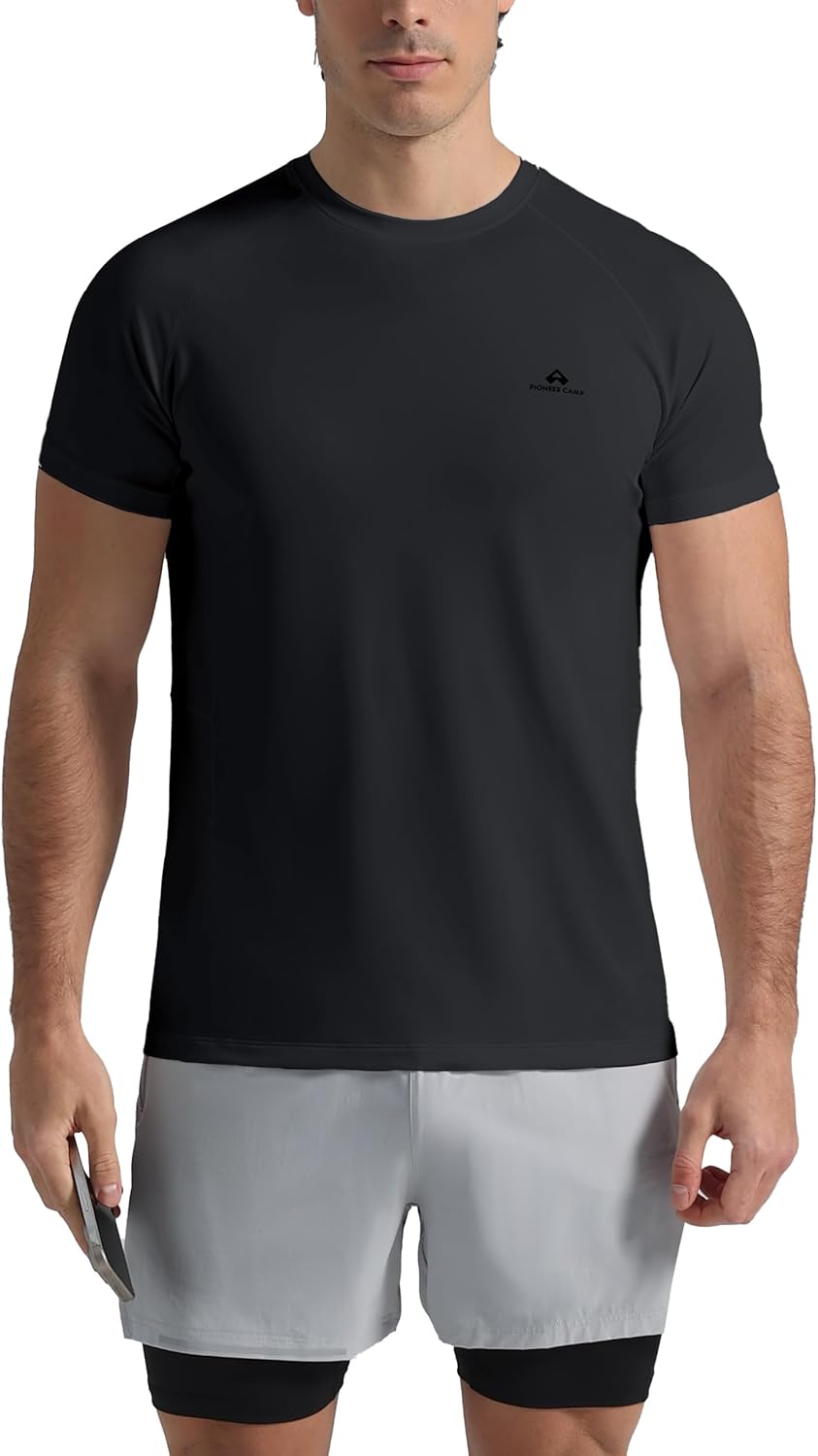 Pioneer Camp Men's Performance Running Shirt - Moisture-Wicking, UPF 50+, Short Sleeve Activewear