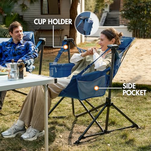 Portal Blue Hammock Camping Chair with Adjustable Recline and Carry Bag - 1 Pack
