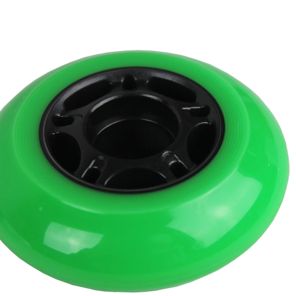 Player's Choice Outdoor Inline Skate Wheels 89a 4-Pack - Choose Size, Color, and Bearings (Green, 80mm 4-pk, ABEC 9 Bearings)