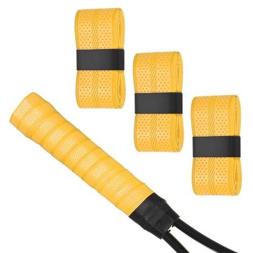 M METERXITY 3-Pack Golf Grip Wrapping Tapes PU Tennis Overgrip Grip Tapes Anti-Slip Sweat Absorbent for Golf/Racquetball/Badminton/Squash/Baseball Bat Handle Yellow