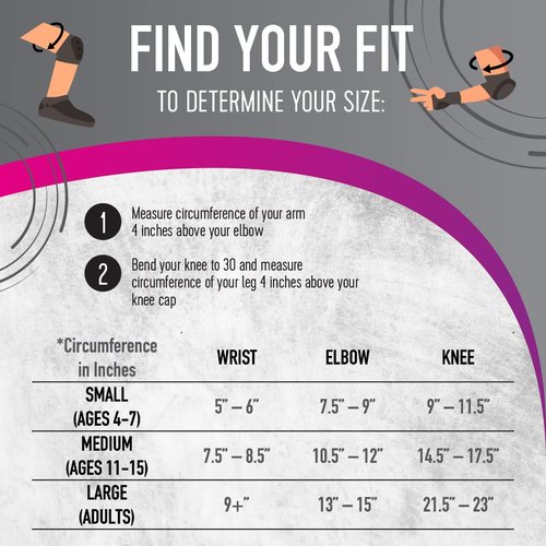 Flybar Knee and Elbow Pads, Wrist Guards Protective Safety Gear Set - Multi Sport Protection for Skateboarding, BMX, Pogoing, Inline Skating, Scooter - Kids, Teen & Adult Sizes (Pink, Large)