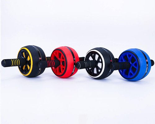 Dalekana AB Wheel Roller, Exercise Abdominal Wheel Fitness for Gym & Home, Work-out Strength-Training Equipment with Knee Pad, 12"W, Yellow