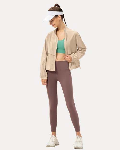 Locachy Women's Athletic Jacket - Lightweight Zip-Up Design with Windproof Sun Protection | Perfect for Outdoor Workouts