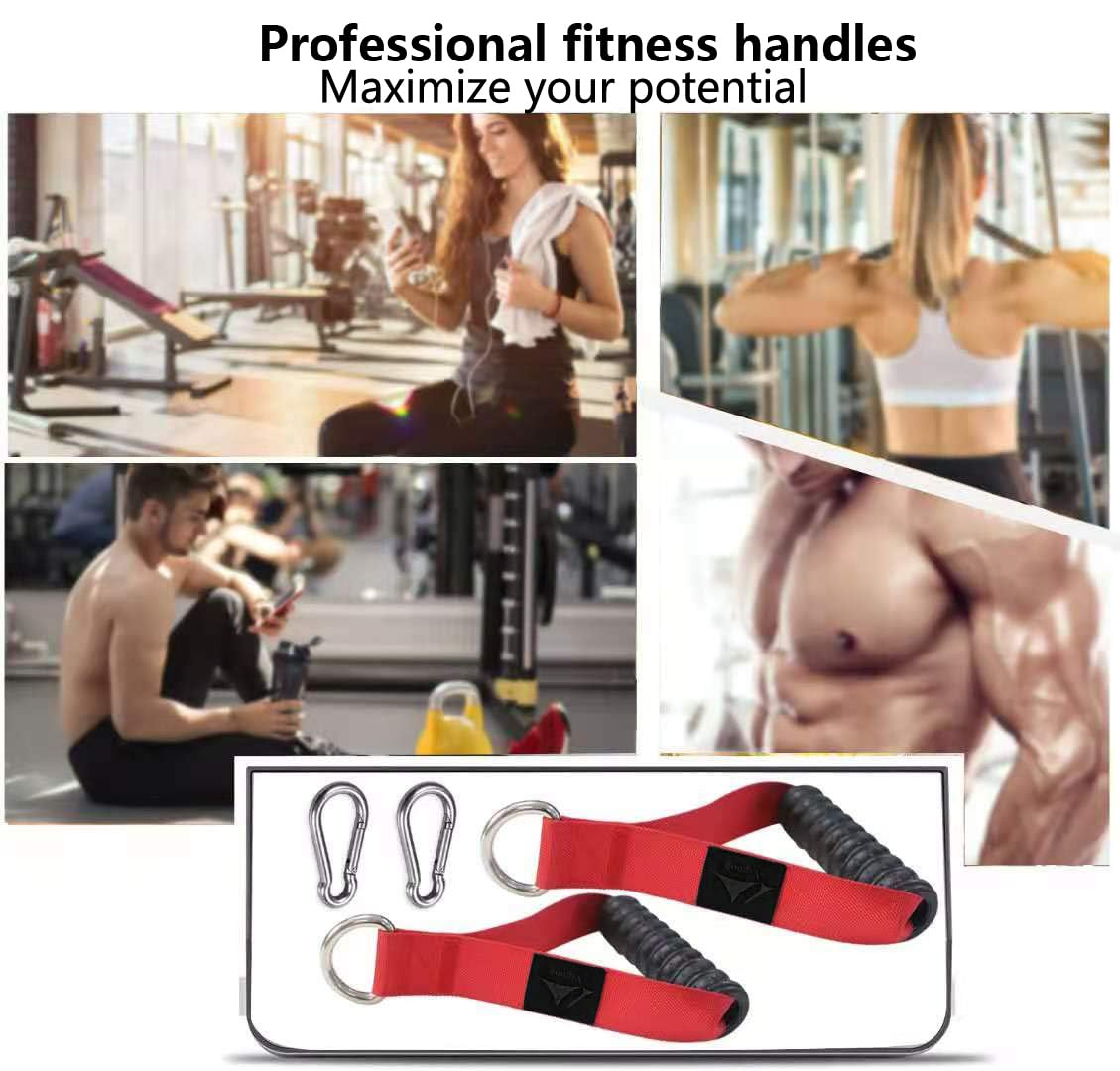 Vigoog Heavy Duty Gym Workout Handle Attachments - Powerful, Comfortable & Anti-Slip Rubber Exercise Grips for Cable Machines, Pulley Systems and Other Fitness Equipments