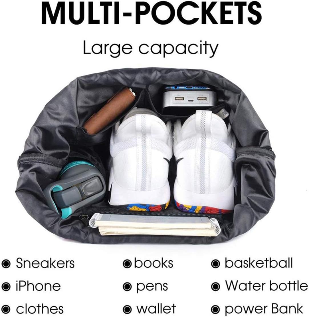 Skiennix Gym Drawstring Backpack - Water Resistant Nylon Cinch Sport Bag | Lightweight & Durable