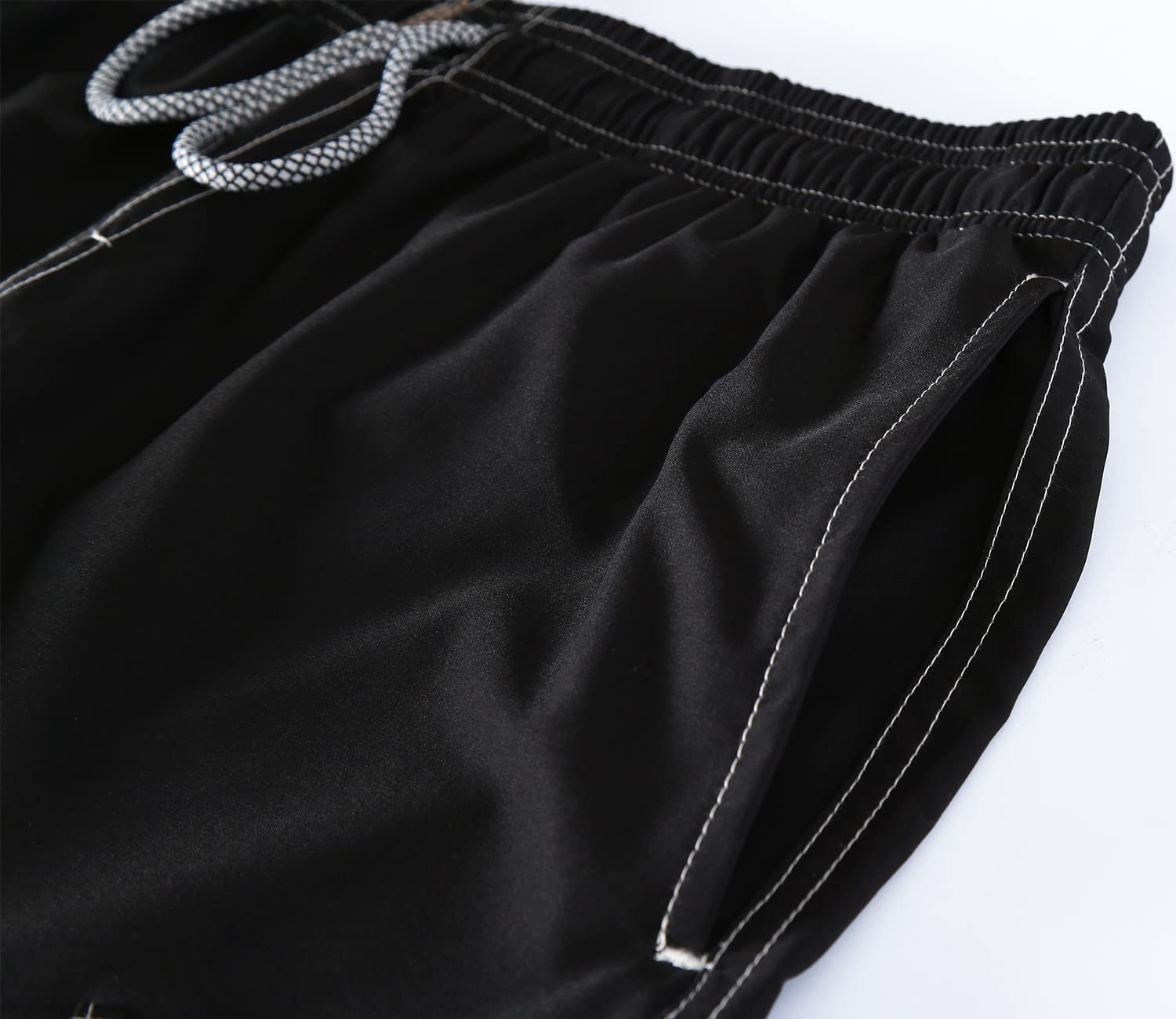 ELETOP Men's Swim Trunks Quick Dry Bathing Suit Swimming Board Shorts Mesh Lining Beach Swimwear Cargo Gradient Black S