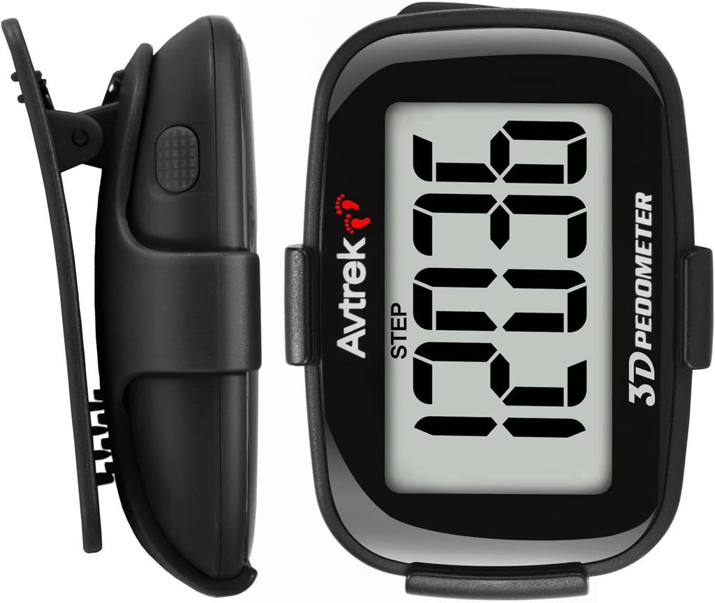 Skiennix 3D Step Counter - Clip-On LED Backlight Pocket Pedometer for Outdoor Fitness Tracking
