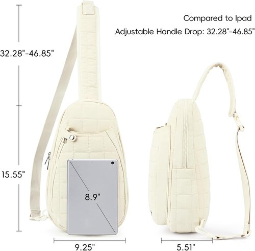 CLUCI Pickleball Bag for Women, Quilted Crossbody Bags for Women Men, Puffer Travel Sling Bag