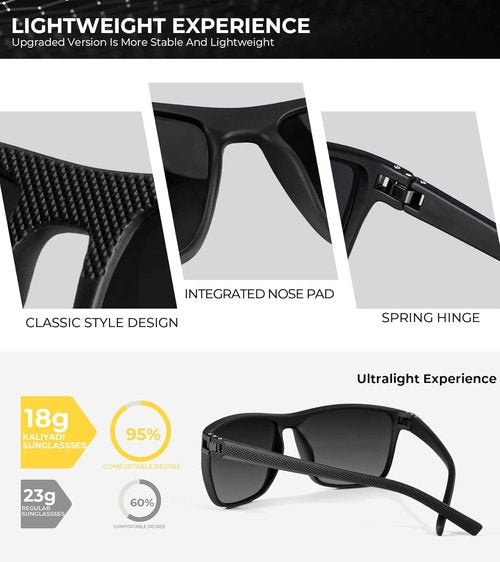 KALIYADI Polarized Sunglasses - Lightweight UV Protection for Men | Ideal for Driving, Fishing, Golf
