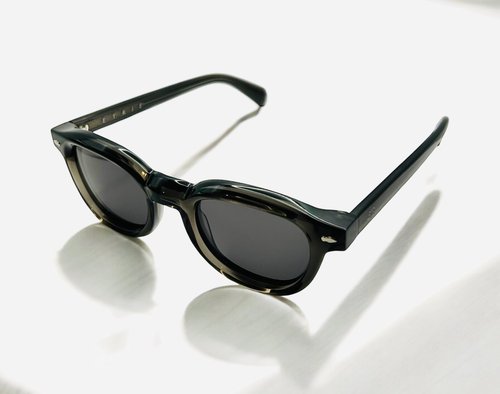 ETRIE Shadow Coast Polarized Sunglasses, Grey Acetate Frame, Round UV400 Lenses