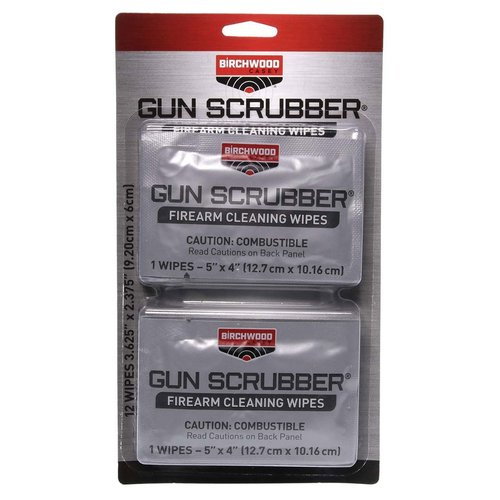Birchwood Casey Gun Scrubber Gun Cleaning Wipes - Gun Cleaner, Lubricant, and Protectant, 12 Wipes