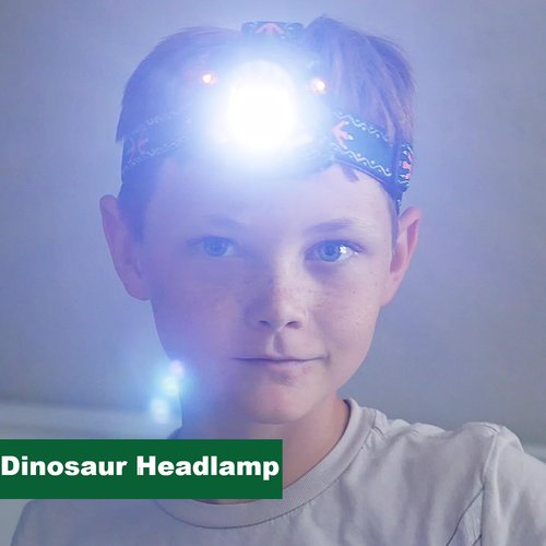 Niovexium LED Dinosaur Headlamp for Kids, Children's Toy Flashlight T-Rex Dinosaur Toys for Age 3 4 5 6 7 8 9 Years Old Kids, Camping Hiking Gear for Boys Girls