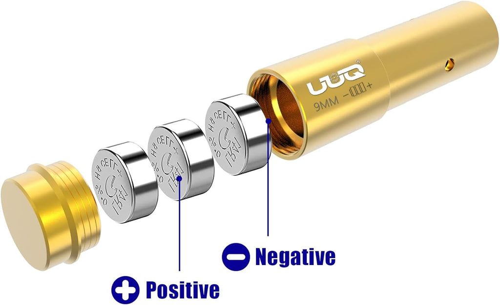 UUQ Laser Bore Sight - Red/Green Dot Beam for 9mm, .223 Rem, 5.56 NATO, .243, .308 & 12 Gauge Rifles