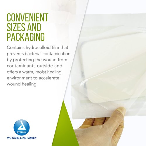 Dynarex CuraFoam Foam Dressings, Non-Bordered, Sterile, Provides Cushioned and Moist Wound Care, Used for Medium to Heavy Exuding Wounds, 4" x 4.25", 1 Box of 10 CuraFoam Dressings