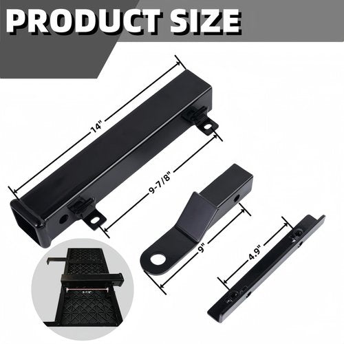 GFHUREB Golf Cart Hitch, Trailer Hitch with 2 Inch Receiver, High-Strength Universal Fit,Trailer Kit for Club Car, Ezgo, Yamaha Golf Cart Back Seat Footrest