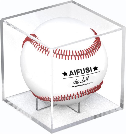 Baseball Display Case - UV Protected Acrylic Holder for Official Size Baseballs | Clear Memorabilia Storage