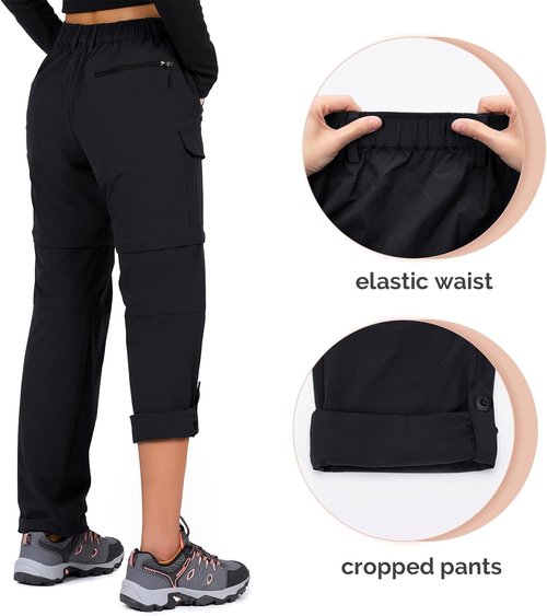Cycorld Women's Convertible Hiking Pants - Quick-Dry, Stretchy & Lightweight with 5 Deep Pockets