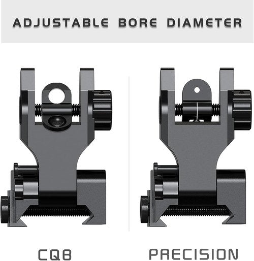 Marmot Flip Up Iron Sights - Full Metal CQB & Precise Mode Rifle Sights for Enhanced Accuracy