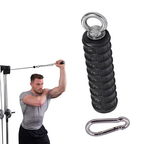 Zicolor Ergonomic Tricep Rope Handle Pulldown Attachment Fitness Cable Attachments for Gym Home, LAT Pull Down Bar for Cable Machine, Tricep Grip Arm Workout Cable Attachments, 1-Pack