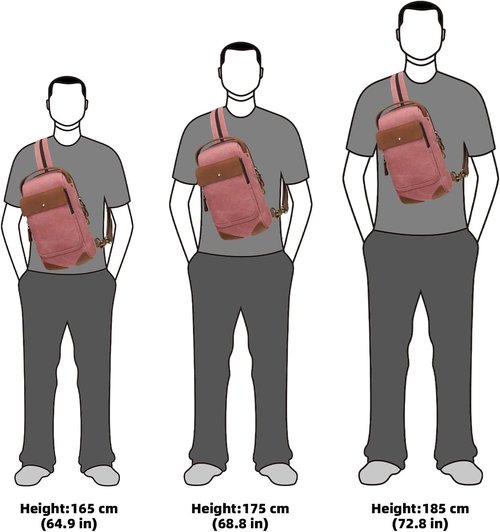 KL928 Canvas Sling Bag - Casual Crossbody Backpack for Men & Women | Rust Red Travel Rucksack