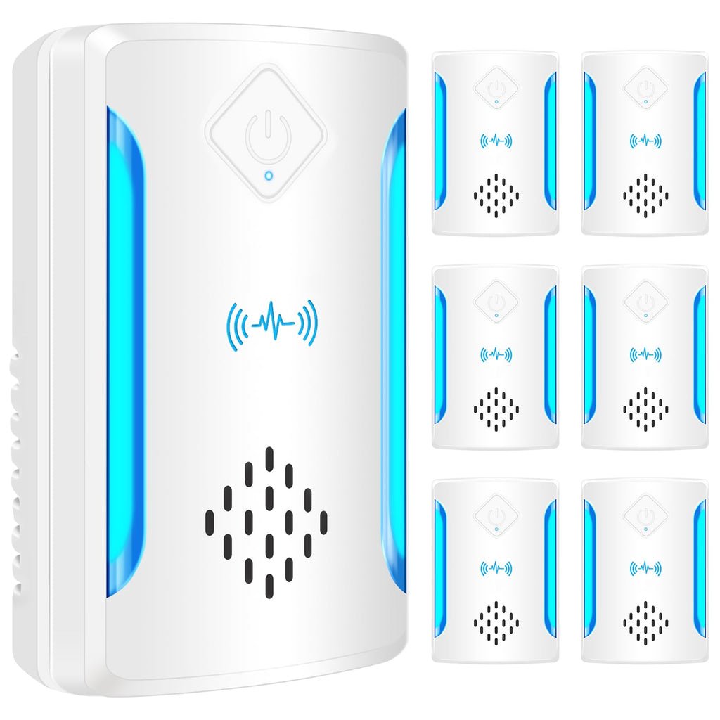 BOZFLY 6 Packs Ultrasonic Pest & Insect Repeller, Upgraded Indoor Ultrasonic Repellent for Mosquitoes, Roaches, Flies, Mouse, Geckos, Spiders, Electronic Plug in Pest Control, 2 Mode Switching, White