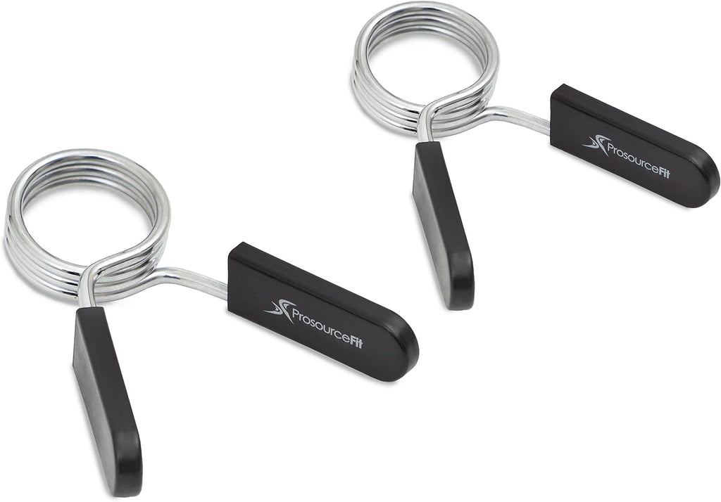 ProsourceFit Olympic Barbell Spring Clip Collars - Easy-Grip Handles for Weightlifting | 2-Inch Pair