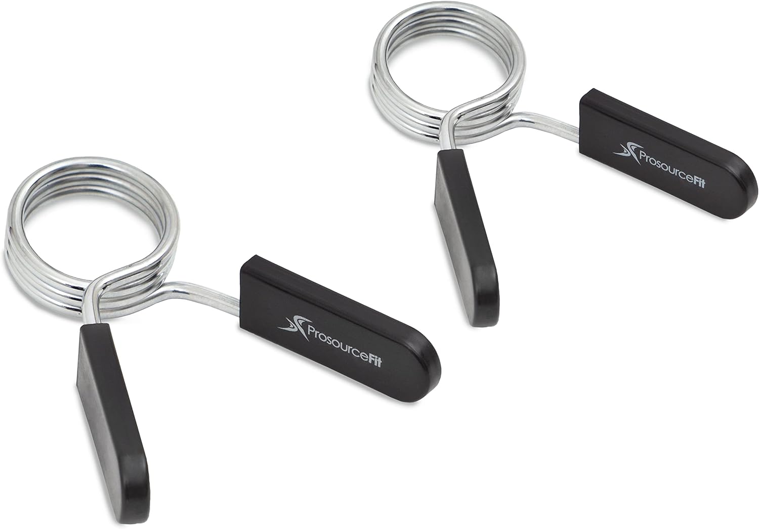 ProsourceFit Olympic Barbell Spring Clip Collars - Easy-Grip Handles for Weightlifting | 2-Inch Pair