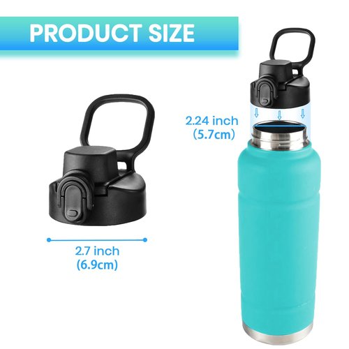 BOSORIO 2 Pack Spout Lids Compatible with Bubba Trailblazer 24oz 32oz 40oz Water Bottle, Auto Flip Lids Replacement Parts for Bubba Trailblazer and Flo Kids 16oz Wide Mouth Water Bottle