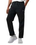 maamgic Men’s Sweatpants Joggers with Zipper Pockets, 4-Way Stretch Quick Dry Lightweight Athletic Hiking Pants Black