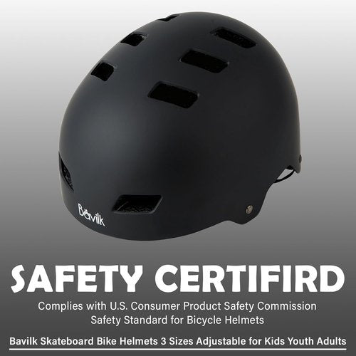 Bavilk Bike Helmet - Adjustable Multi-Sport Protection for Teens & Adults | 3 Sizes Available
