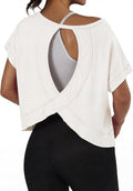 GRECERELLE Women's Backless Athletic Crop Top - Stylish Open Back Design for Yoga & Running