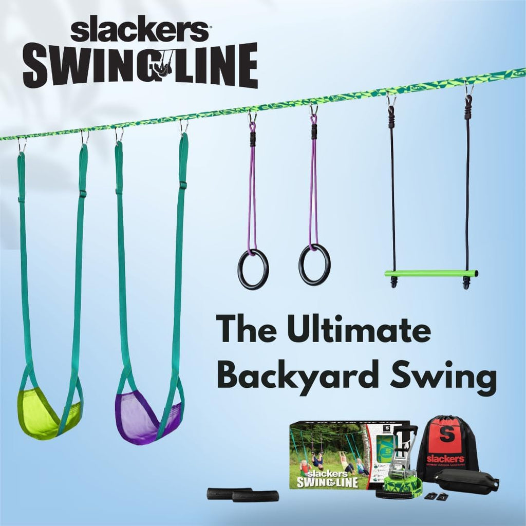Slackers Tree Swing Kit - Transform Your Backyard with a Fun Tree Swing - Ideal for Ages 3+