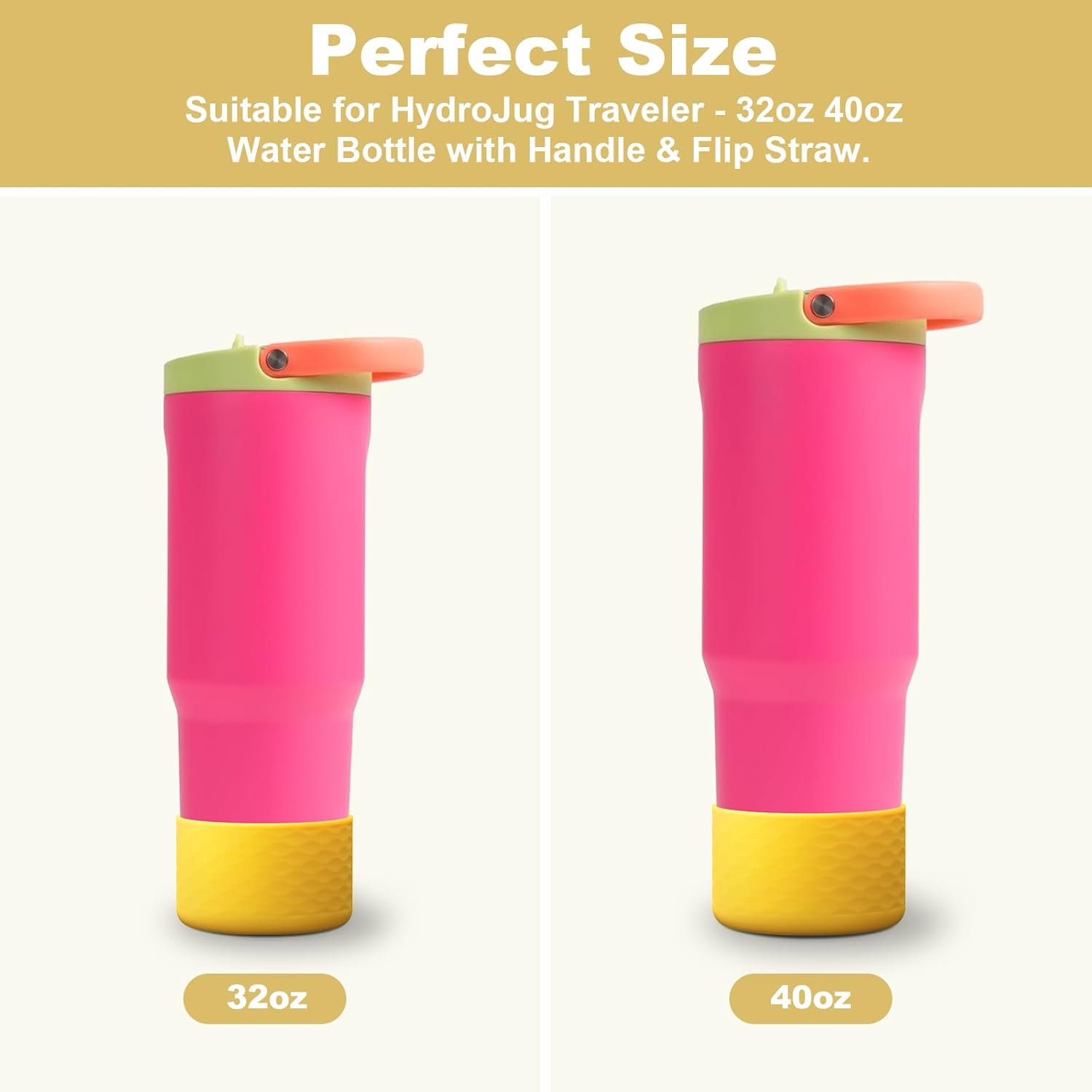 Yoleike Silicone Boot for Hydrojug Traveler 40 oz Tumbler - Anti-Slip Protective Sleeve, BPA Free