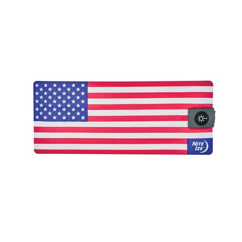 Nite Ize SlapLit Rechargeable LED Drink Wrap - Patriotic Can Wrap for Beer, Soda & More - Multiple Lighting Features - Weather-Resistant Drink Holder to Keep Cans Cold - USA, Disc-O Select