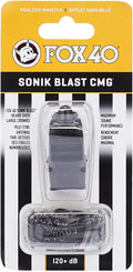 Fox 40 Sonik Blast CMG Whistle - Official Black Whistle with Breakaway Lanyard