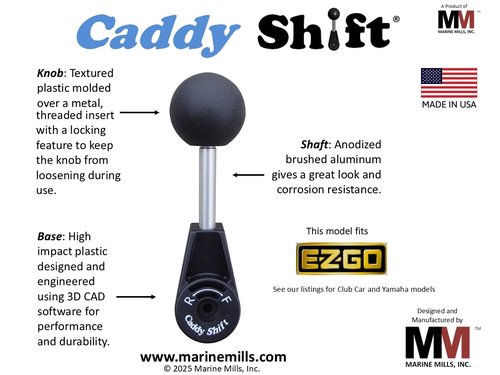 Caddy Shift E-Z-GO Golf Cart Shifter, Forward-Reverse Shift Lever, Handle, Knob