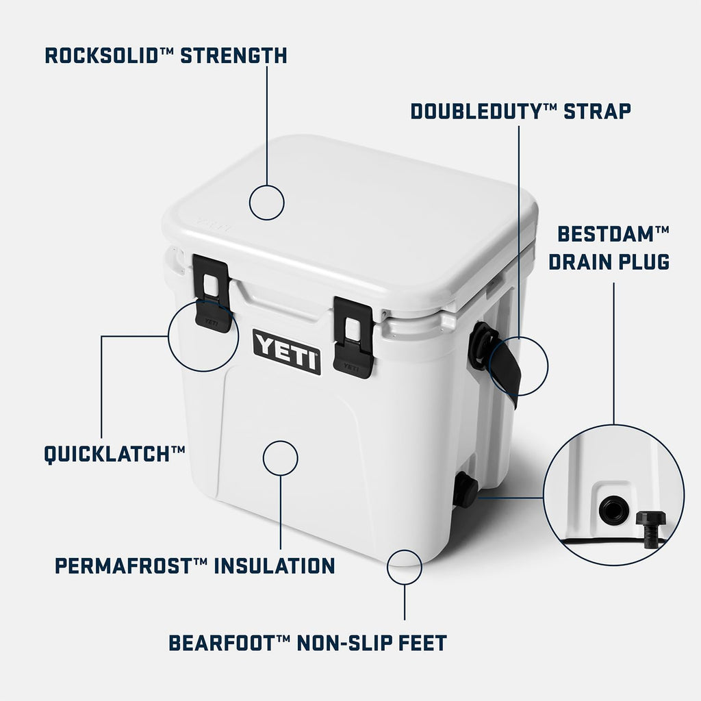 YETI Roadie 24 2.0 Hard Cooler - Durable Design with DoubleDuty Shoulder Strap & Drain Plug