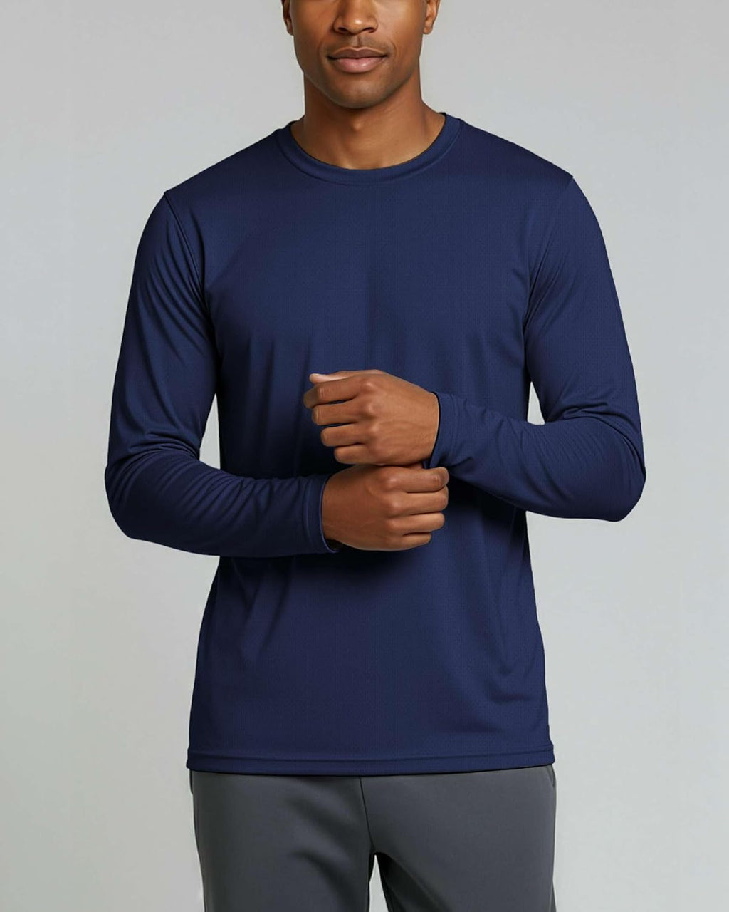 Real Essentials Men's Quick Dry Athletic Long Sleeve T-Shirt - UPF SPF UV Protection | 3 & 5 Pack, Big & Tall Available