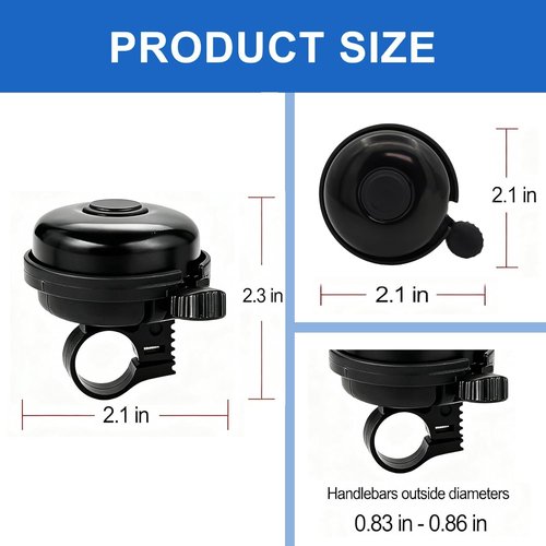 Classic Aluminum Bike Bell by [Brand Name] - Loud, Crisp Sound for Adult Bikes | 1 Pack