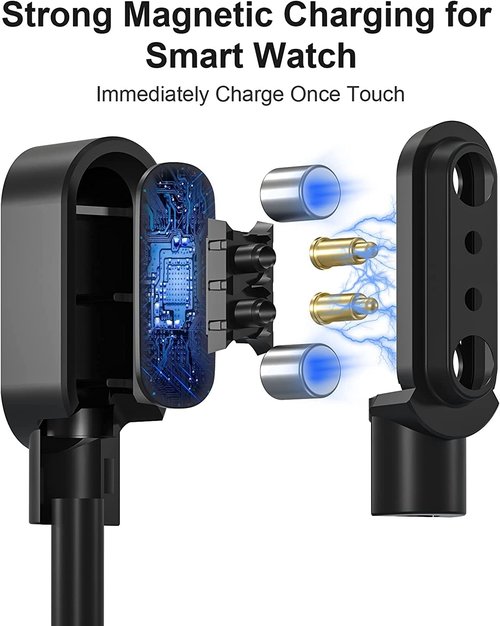 Lamshaw Compatible with JEUJE Dog Bark Collar Charger, Magnetic Replacement Charging Cable Compatible for JEUJE Dog Bark Collar (2 Pack-Black+Black)