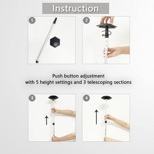 Golf Travel Bag Support Rod, Adjustable Telescopic Golf Trip Cover Support System, Aluminum, 1 Pcs