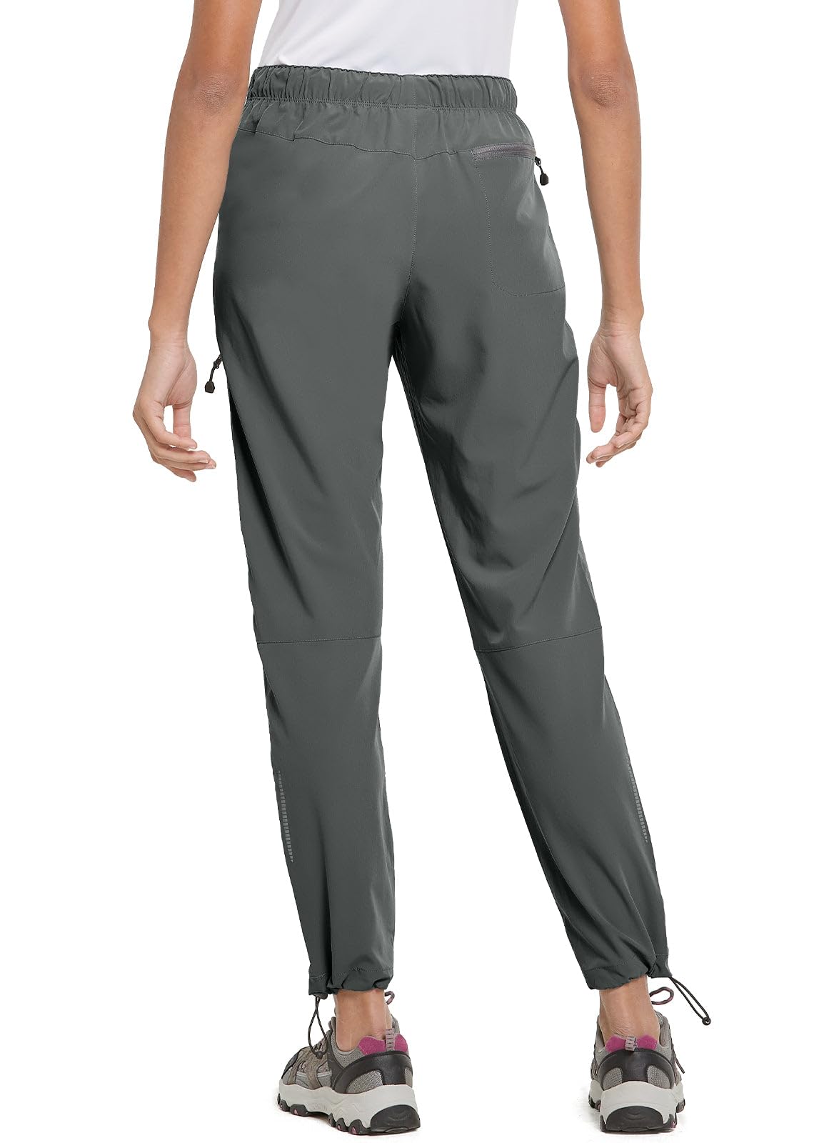 baleaf Women's Hiking Pants Quick Dry Lightweight Water Resistant Stretch Cargo Pants with Zipper Pockets Travel Camping 29''-Steel Gray S