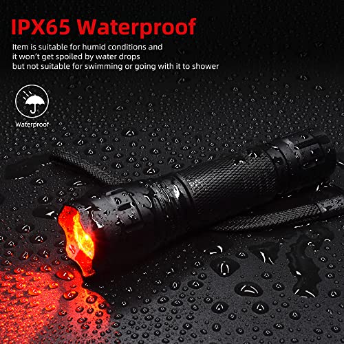 Darkbeam Red Light Flashlight Kit with Zoom Focus - 150m Visibility - Variation: Red Lens Clip