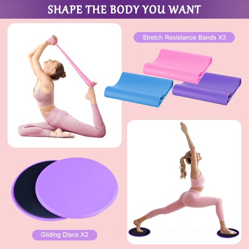 Home Pilates Kit for Women, Pilates Ring Set, Pilates Equipment Kit for Women Home Workouts, Pilates Essentials Kit with 15’’ Pilates Ring and Ball, Resistance Bands for Strength, Toning, Flexibility