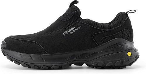 FitVille Wide Slip-On Shoes for Men - Comfortable Hiking & Walking Loafers with Arch Support | Slip Resistant | Wide Toe Box